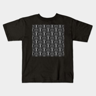 Art Deco Pattern no 87 - Black and White Pattern Kids T-Shirt